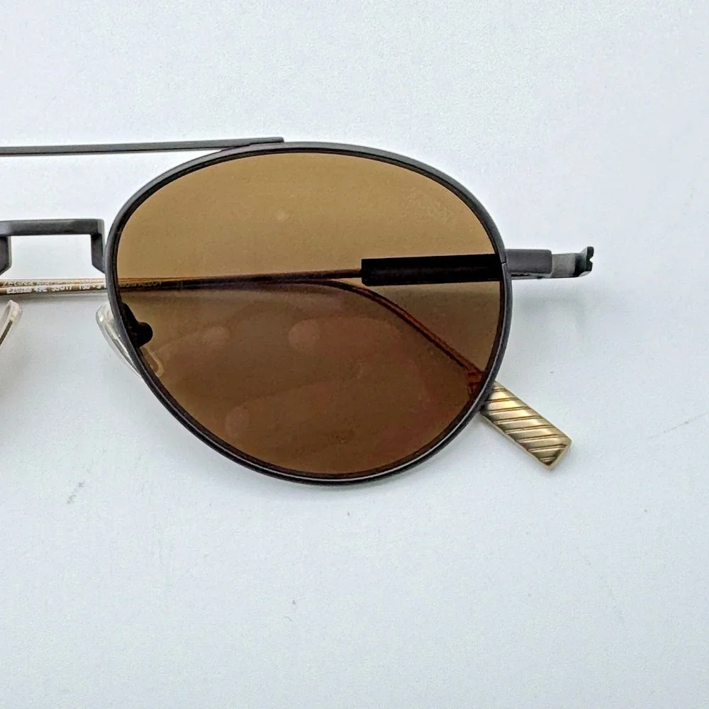Ermenegildo Zegna Sunglasses EZ0288 49E Matte Dark Brown Aviator Brown Lens 55mm